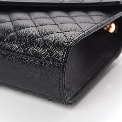 Saint Laurent Grain De Poudre Textured Mixed Matelasse Triquilt Medium Monogram Satchel Black 10 of 11