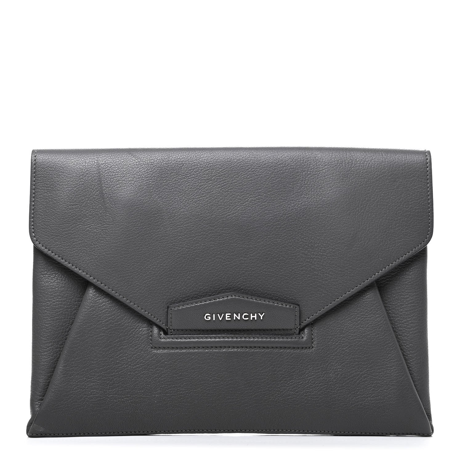 Givenchy Sugar Goatskin Medium Antigona Envelope Clutch Grey 1 of 7