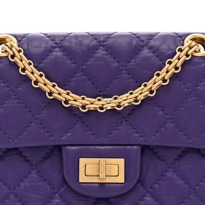 Chanel Aged Calfskin Quilted 2.55 Reissue Mini Flap Purple 8 of 11