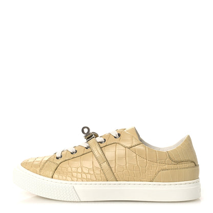 Hermes Matte Niloticus Crocodile Day Sneakers 38 Beige 1 of 12