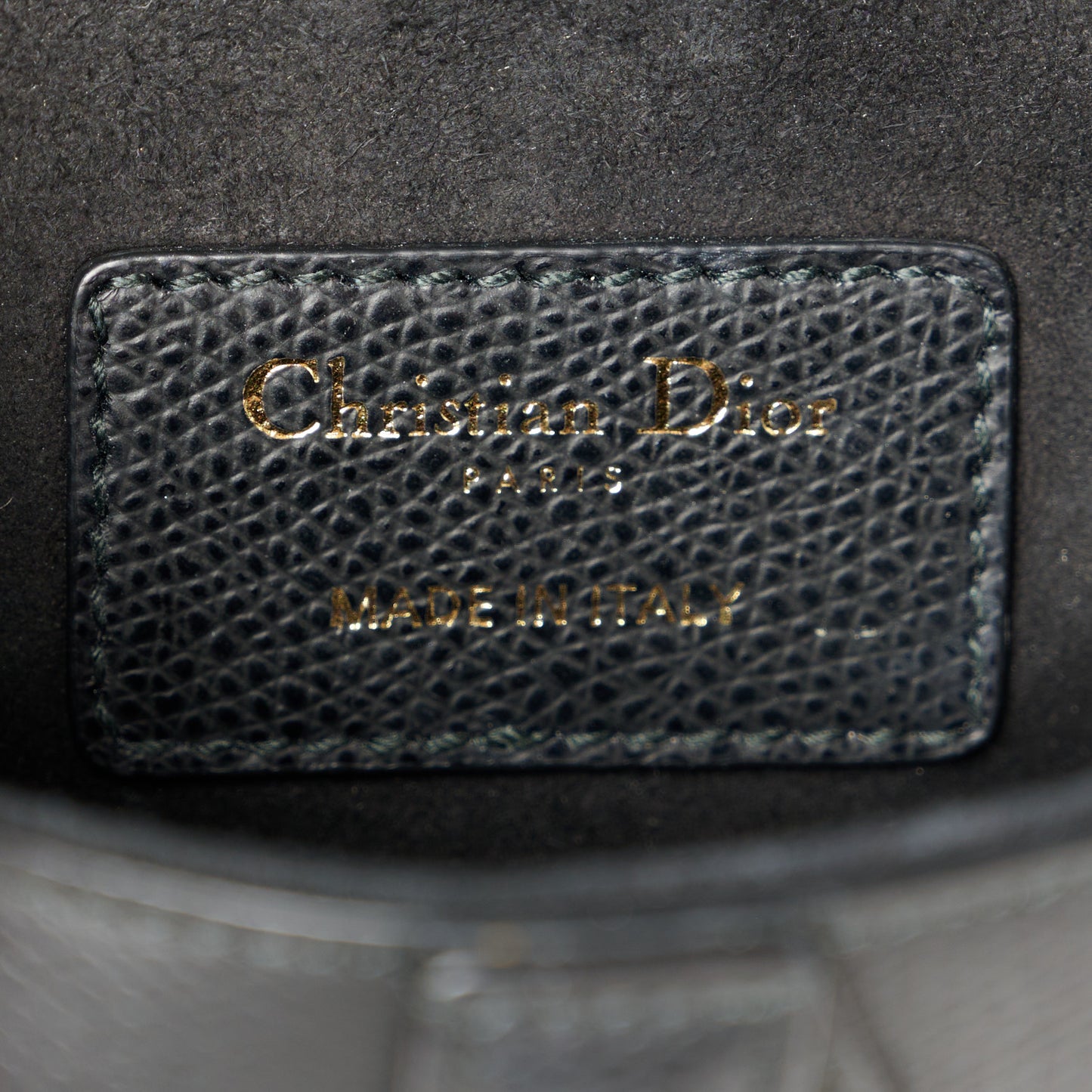Grained Calfskin Mini Saddle Bag Black