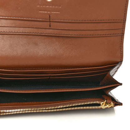 Burberry Horseshoe Calfskin House Check Porter Continental Wallet Tan 5 of 15