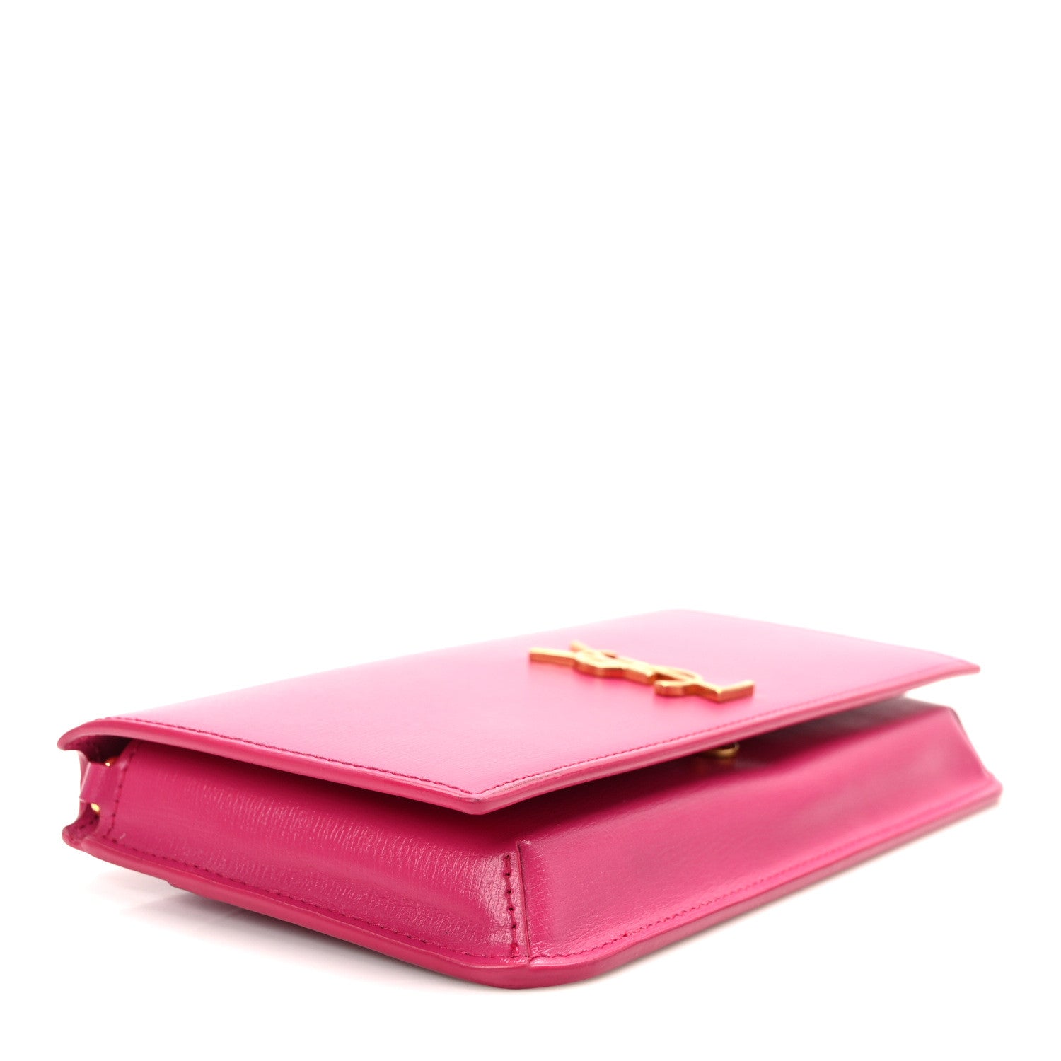 Saint Laurent Smooth Calfskin Monogram Phone Holder Crossbody Fuchsia Couture 4 of 9