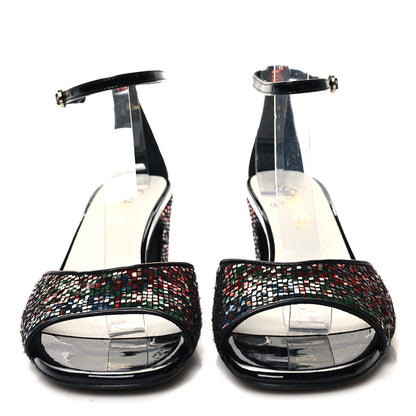 Chanel Glitter Ankle Strap Sandals 39 Multicolor 2 of 10