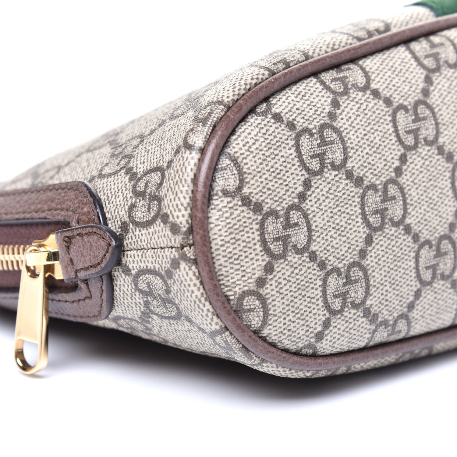 Gucci GG Supreme Monogram Textured Calfskin Web Large Ophidia Cosmetic Case Beige Ebony New Acero 8 of 11