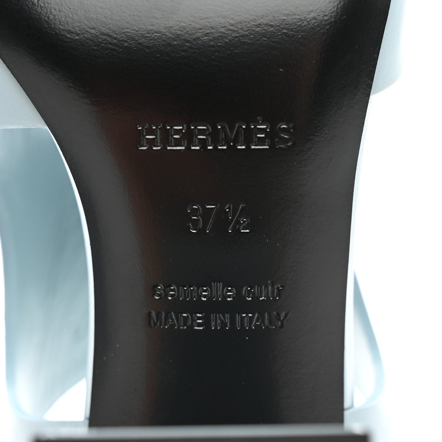 Hermes Calfskin Electra 90 Sandals 37.5 Vert D'eau 6 of 8
