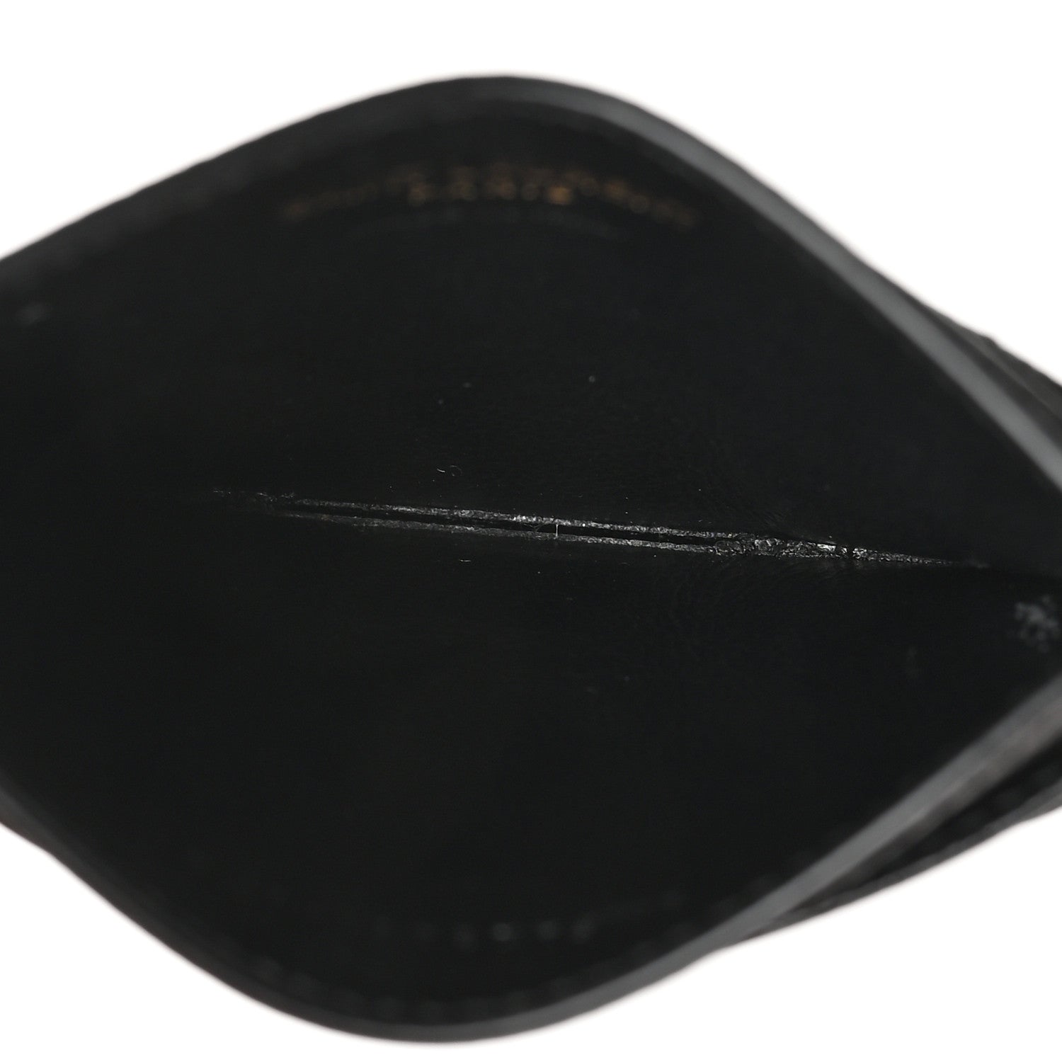 Saint Laurent Grain De Poudre Matelasse Chevron Monogram Credit Card Case Black 5 of 7