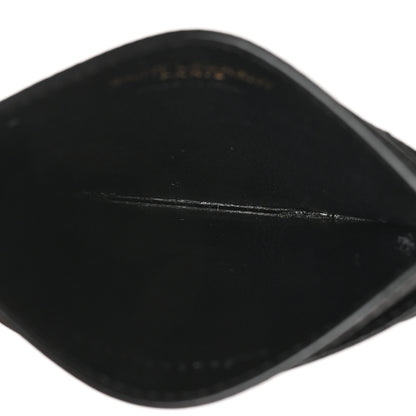 Saint Laurent Grain De Poudre Matelasse Chevron Monogram Credit Card Case Black 5 of 7