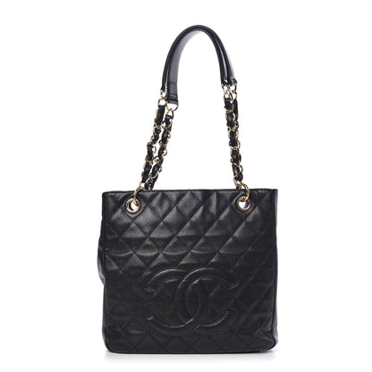 Chanel Caviar Quilted Petit Shopping Tote PST Black 1 of 8