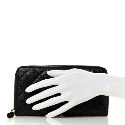 Chanel Caviar Quilted Large Gusset Zip Around Wallet Black 2 of 8