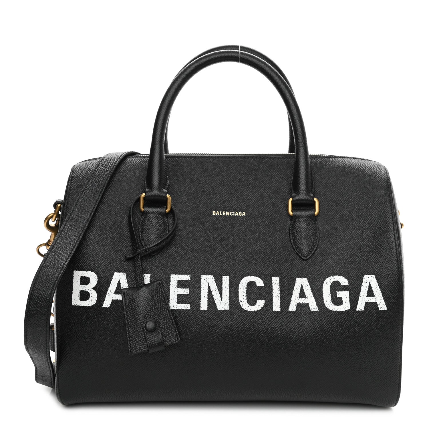 Balenciaga Grained Calfskin Medium Ville Bowling Bag Black 1 of 10