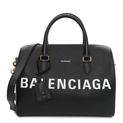 Balenciaga Grained Calfskin Medium Ville Bowling Bag Black 1 of 10