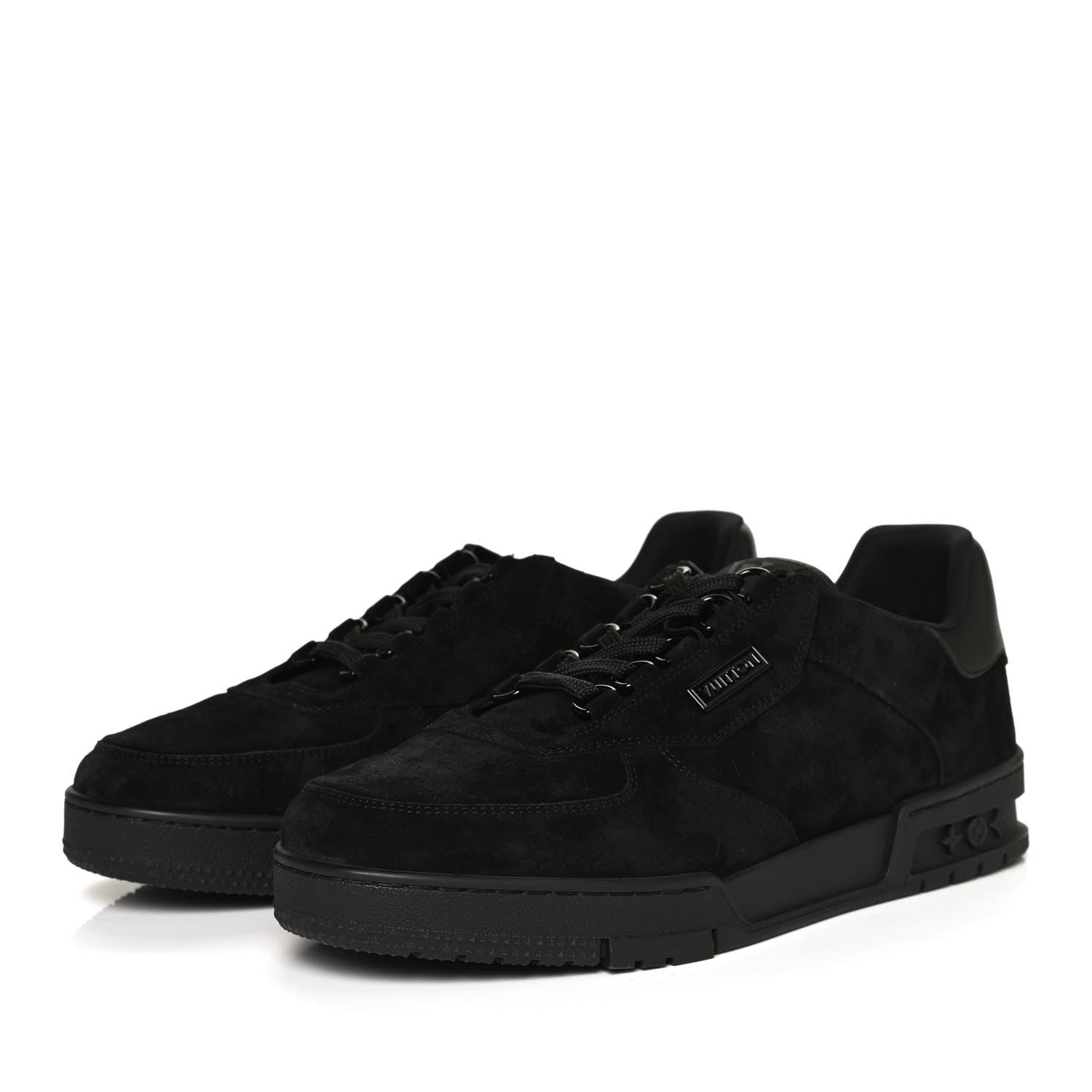 Louis Vuitton Suede Mens LV Trainer Sneakers 8.5 Black 3 of 10