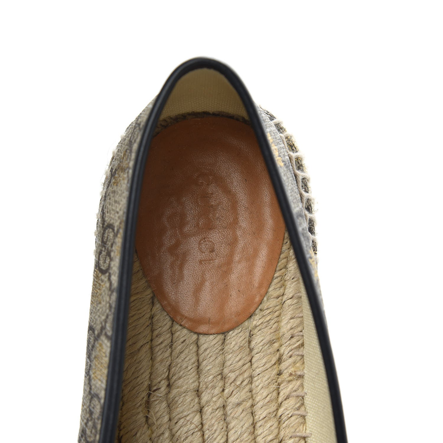 Gucci GG Supreme Monogram Bees Espadrille Flats 38.5 Beige Ebony Oro Black 7 of 11
