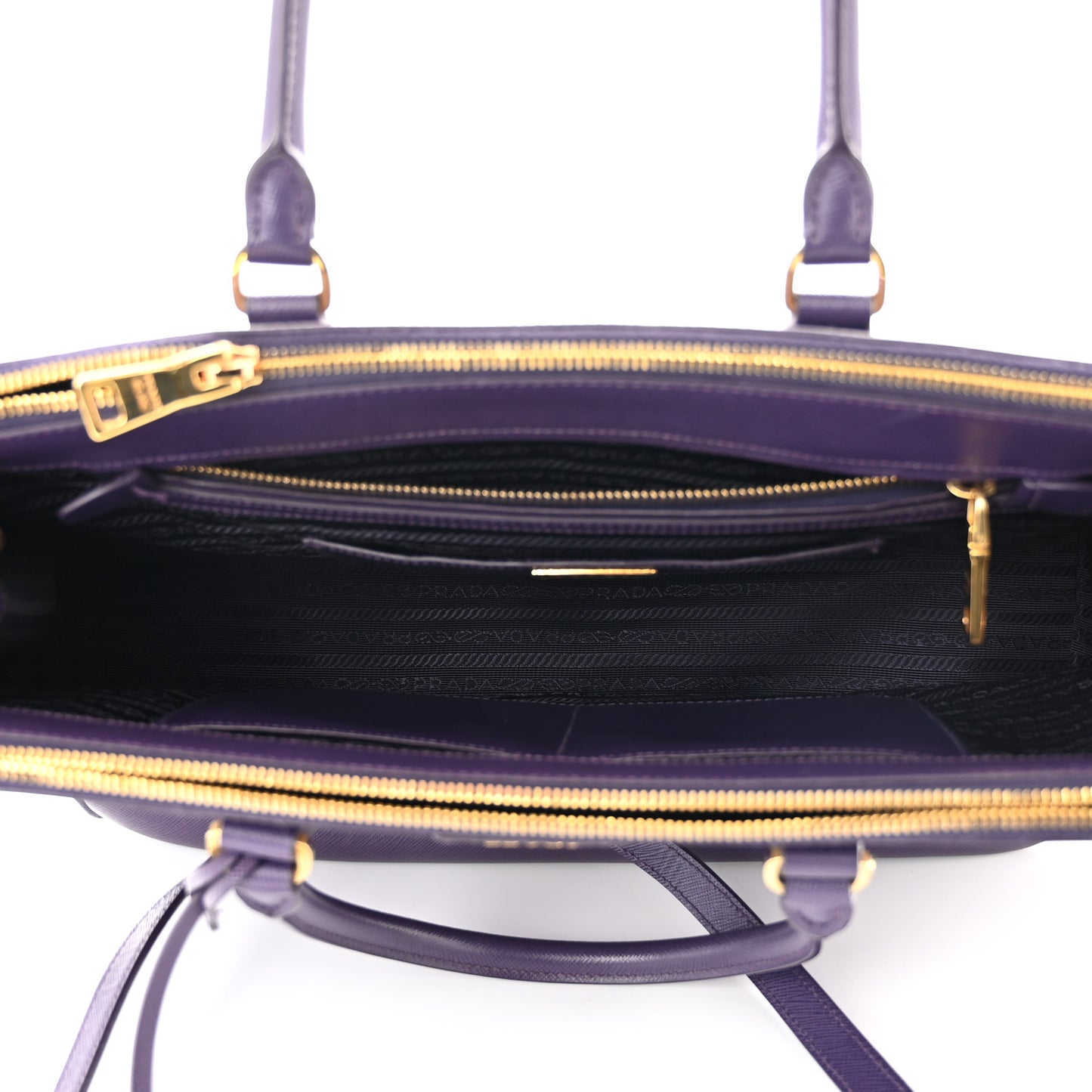 Saffiano Medium Galleria Double Zip Tote Viola