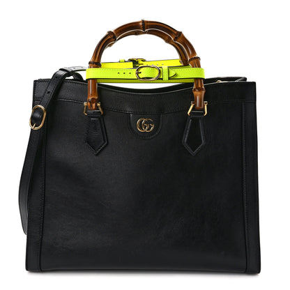 Gucci Calfskin Medium Diana Tote Bag Black Yellow Fluo 1 of 9