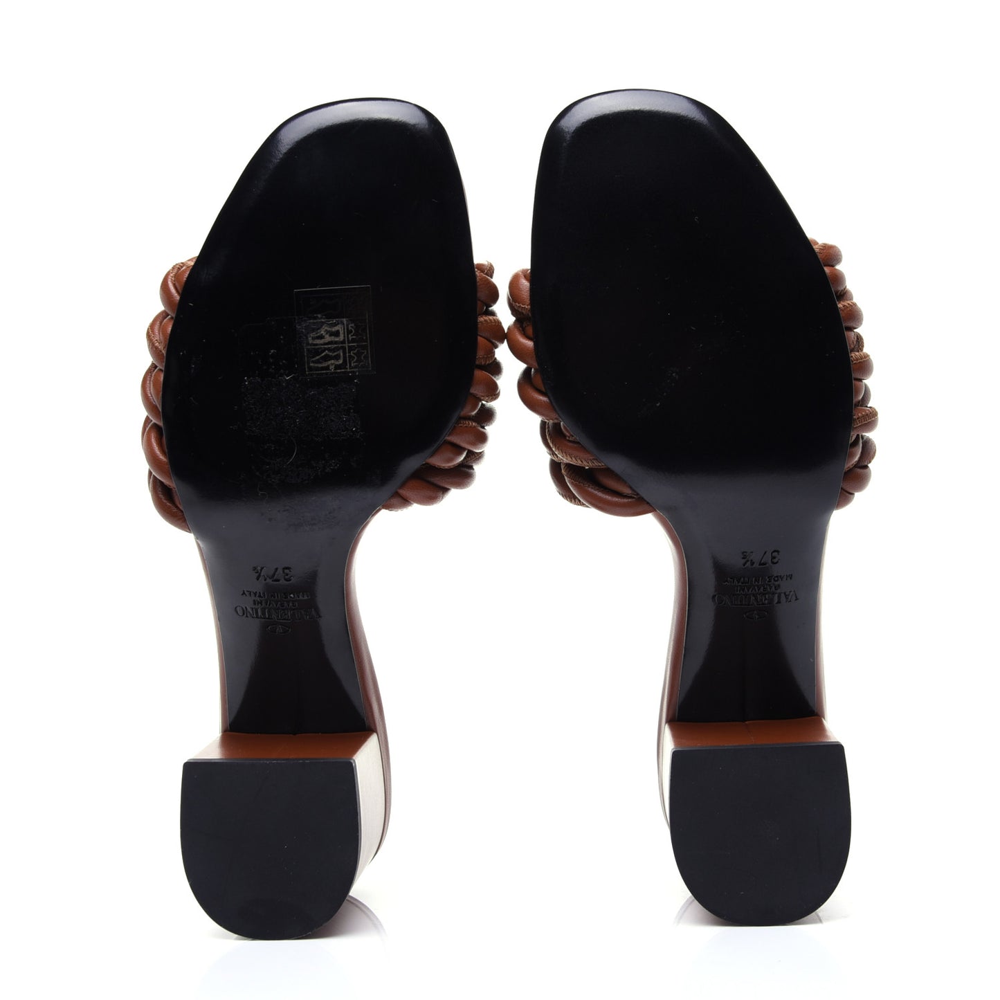 Nappa Rope 60mm Slide Sandals 37.5 Saddle Brown