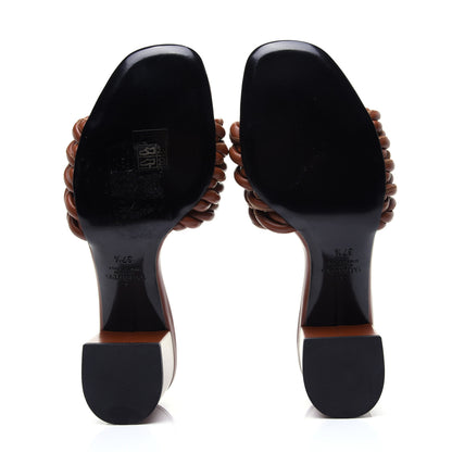 Valentino Garavani Nappa Rope 60mm Slide Sandals 37.5 Saddle Brown 8 of 9