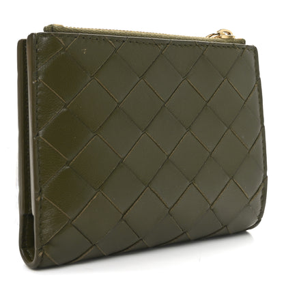 Bottega Veneta Nappa Intrecciato Small Bi-Fold Zip Wallet Kaki Fondent 3 of 6