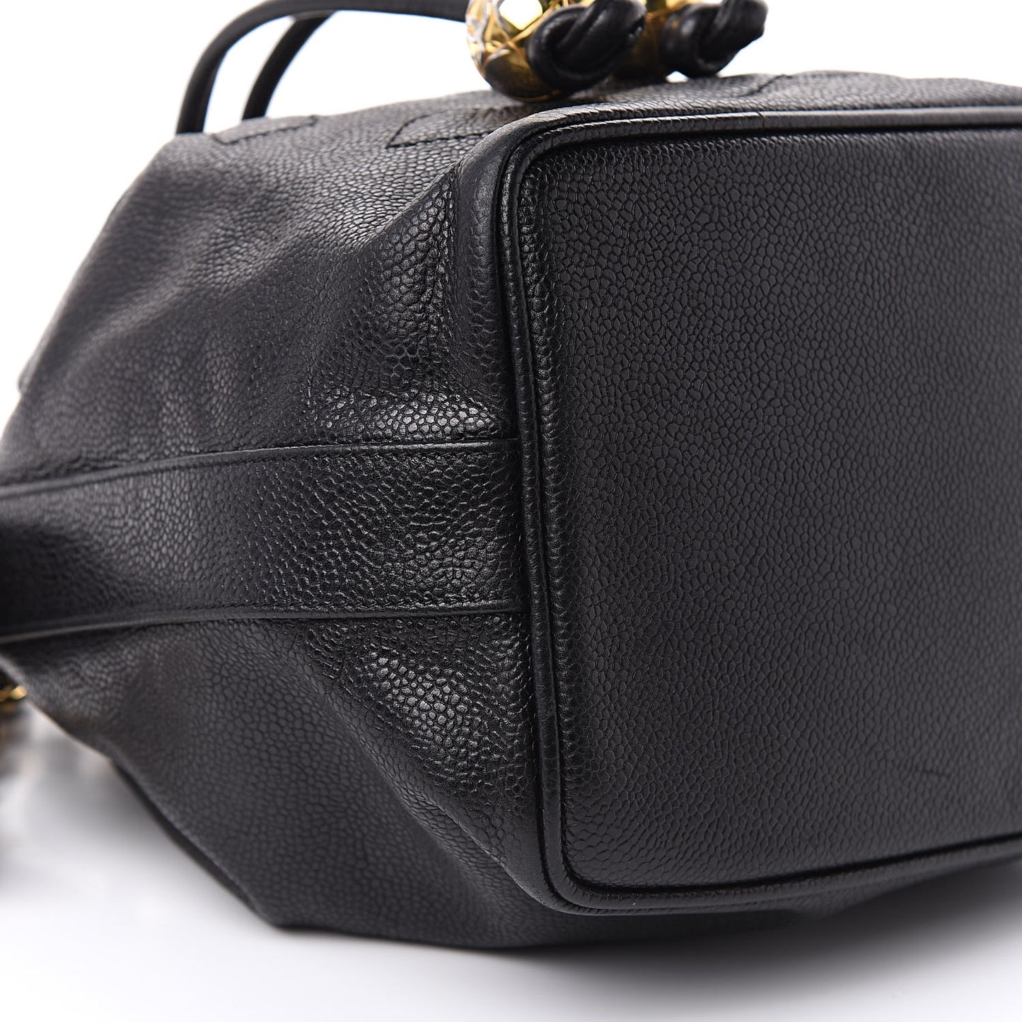 Caviar CC Drawstring Shoulder Bag Black
