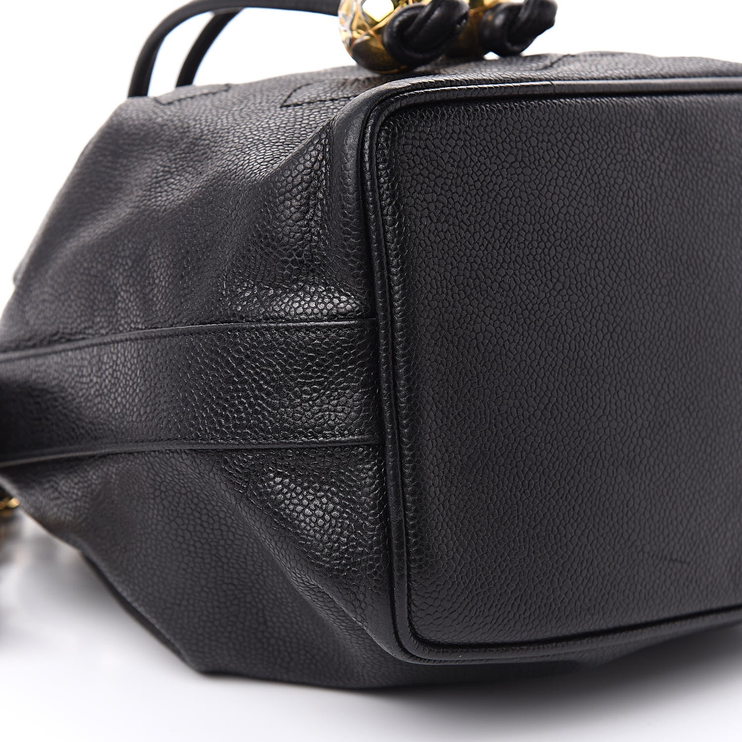 Chanel Caviar CC Drawstring Shoulder Bag Black 8 of 13