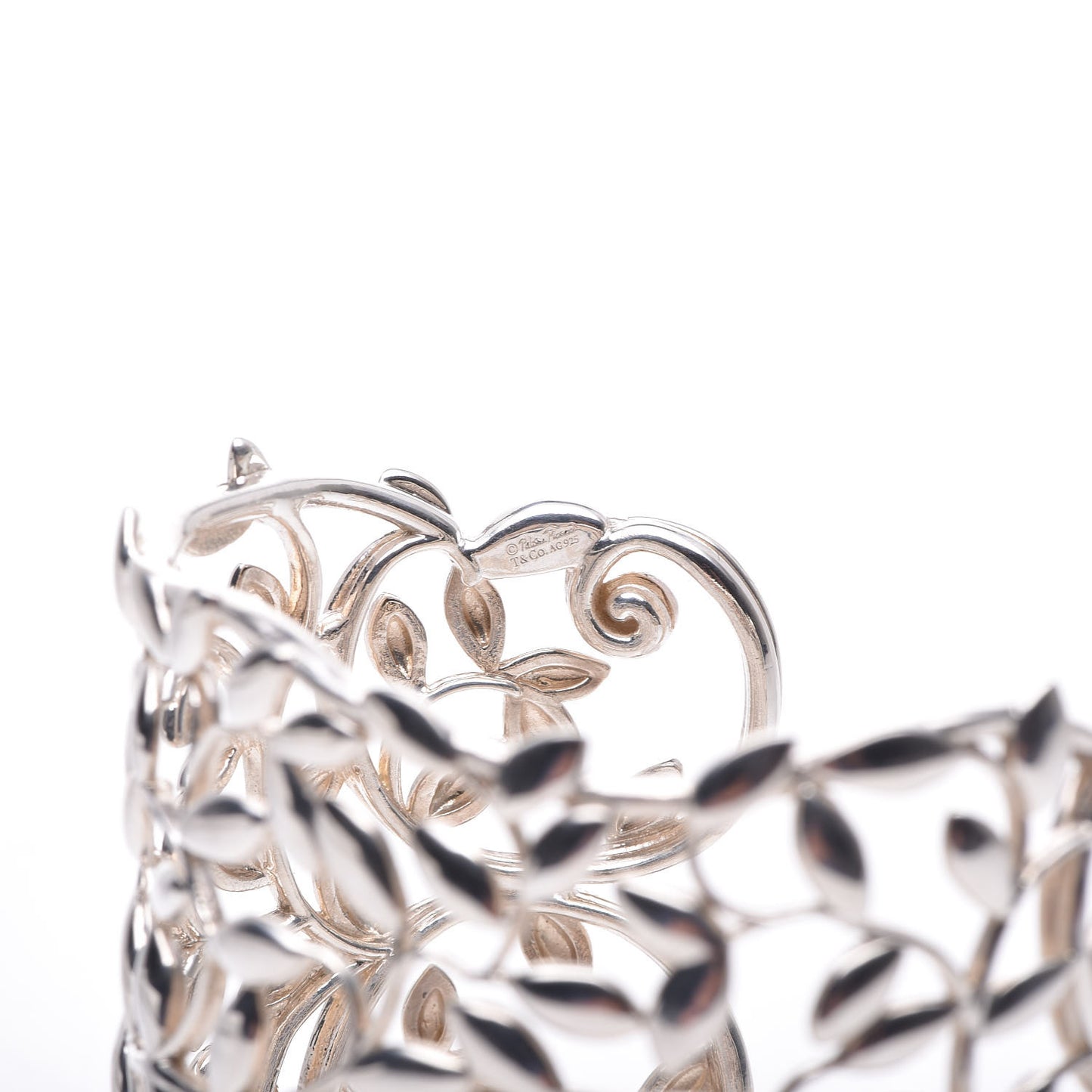 Sterling Silver Wide Paloma Picasso Olive Leaf Cuff Bracelet