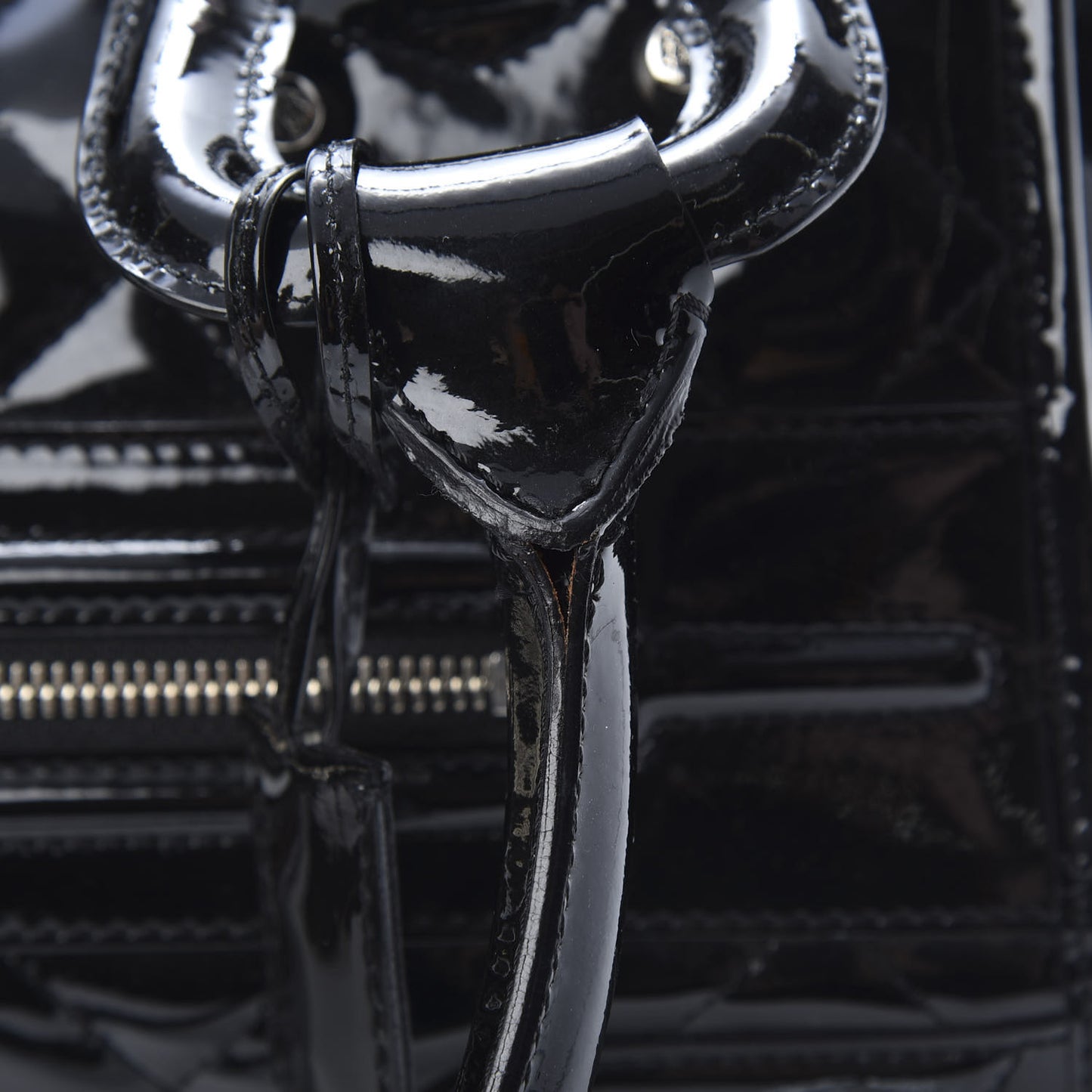 Patent Quilted Large Manor Tote Black