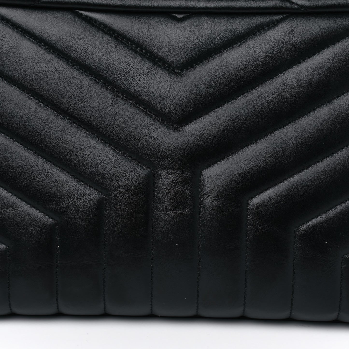Calfskin Y Quilted Monogram Medium Loulou Chain Satchel Black