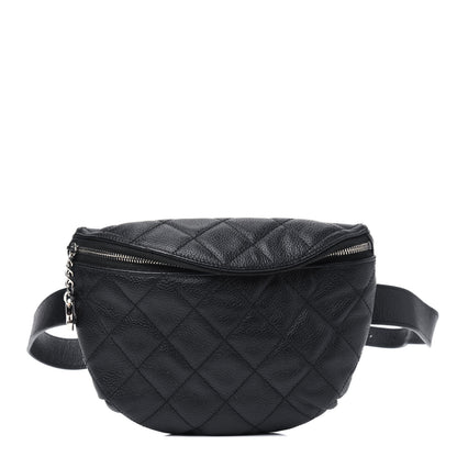 Chanel Grained Calfskin Quilted Waist Belt Bag Black 1 of 10