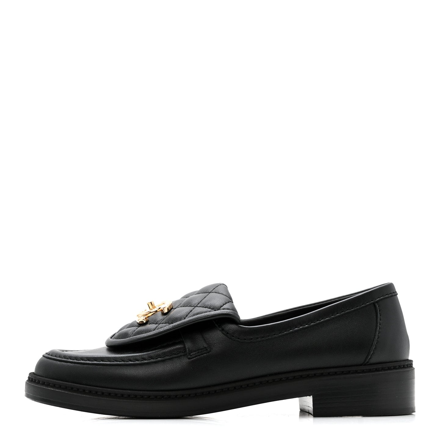 Lambskin Quilted CC Turnlock Loafers 36 Black