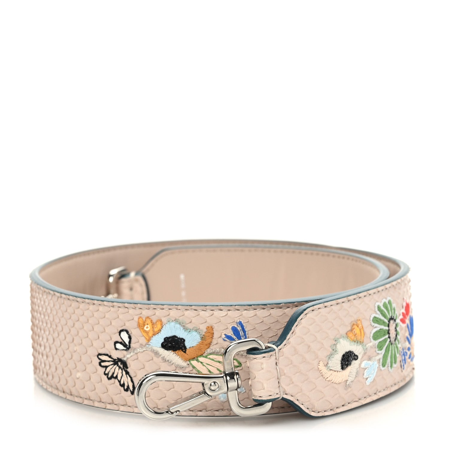 Fendi Snakeskin Vitello Embroidered Strap You Soap Multicolor 1 of 4