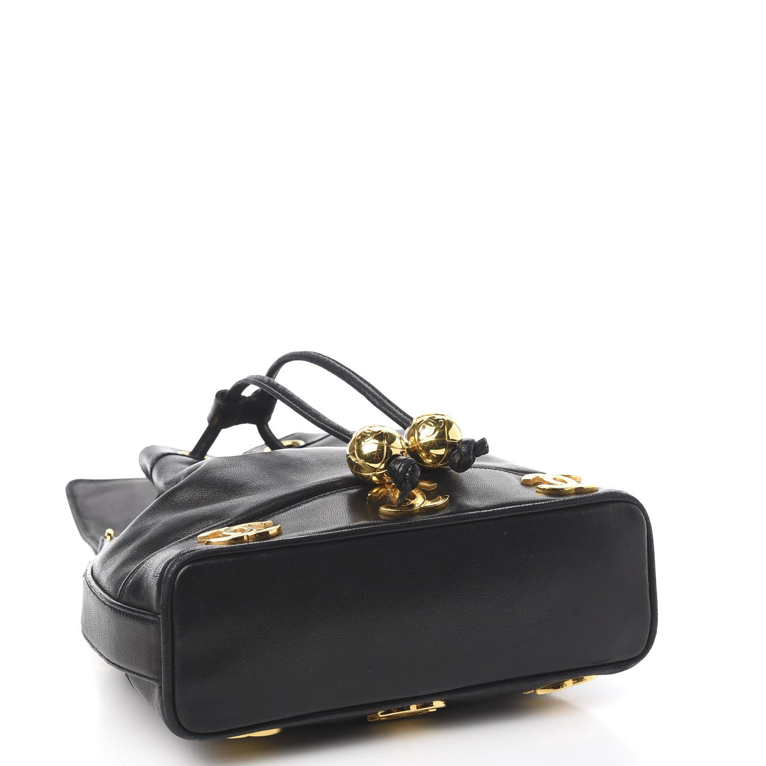 Chanel Lambskin Drawstring Bucket Bag Black 5 of 12