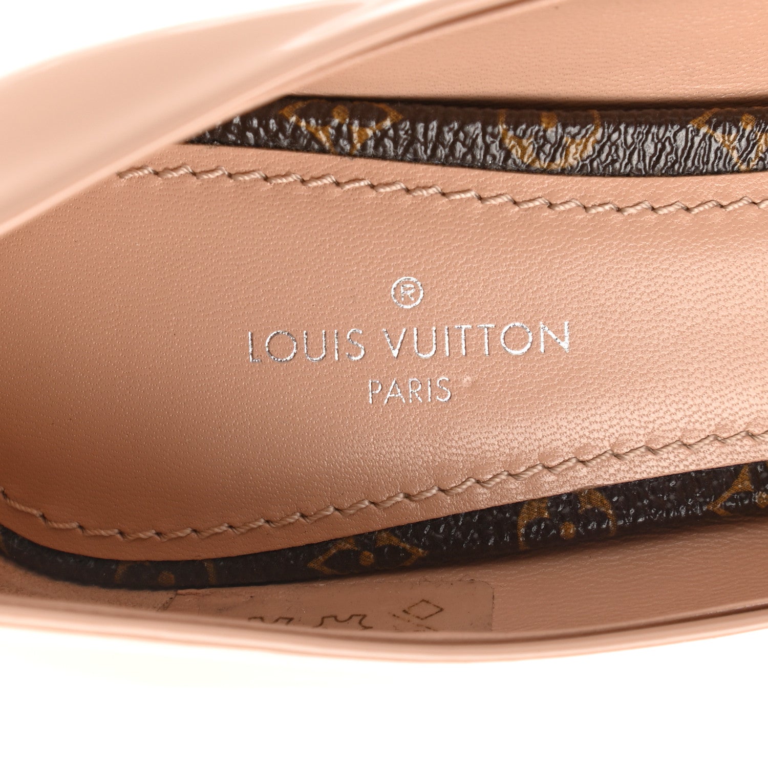 Louis Vuitton Patent Monogram Pumps 36 Nude 7 of 9