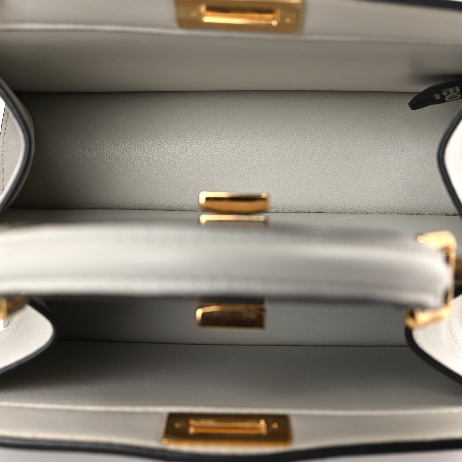Fendi Shiny Nappa Petite Peekaboo I SEE U Satchel White 5 of 9