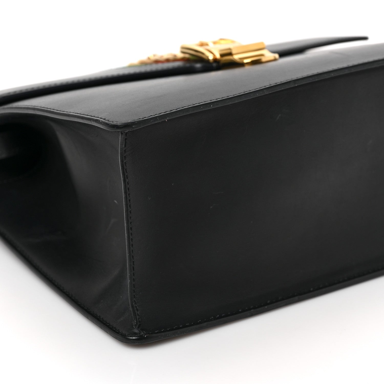 Gucci Calfskin Medium Sylvie Top Handle Bag Black 8 of 10
