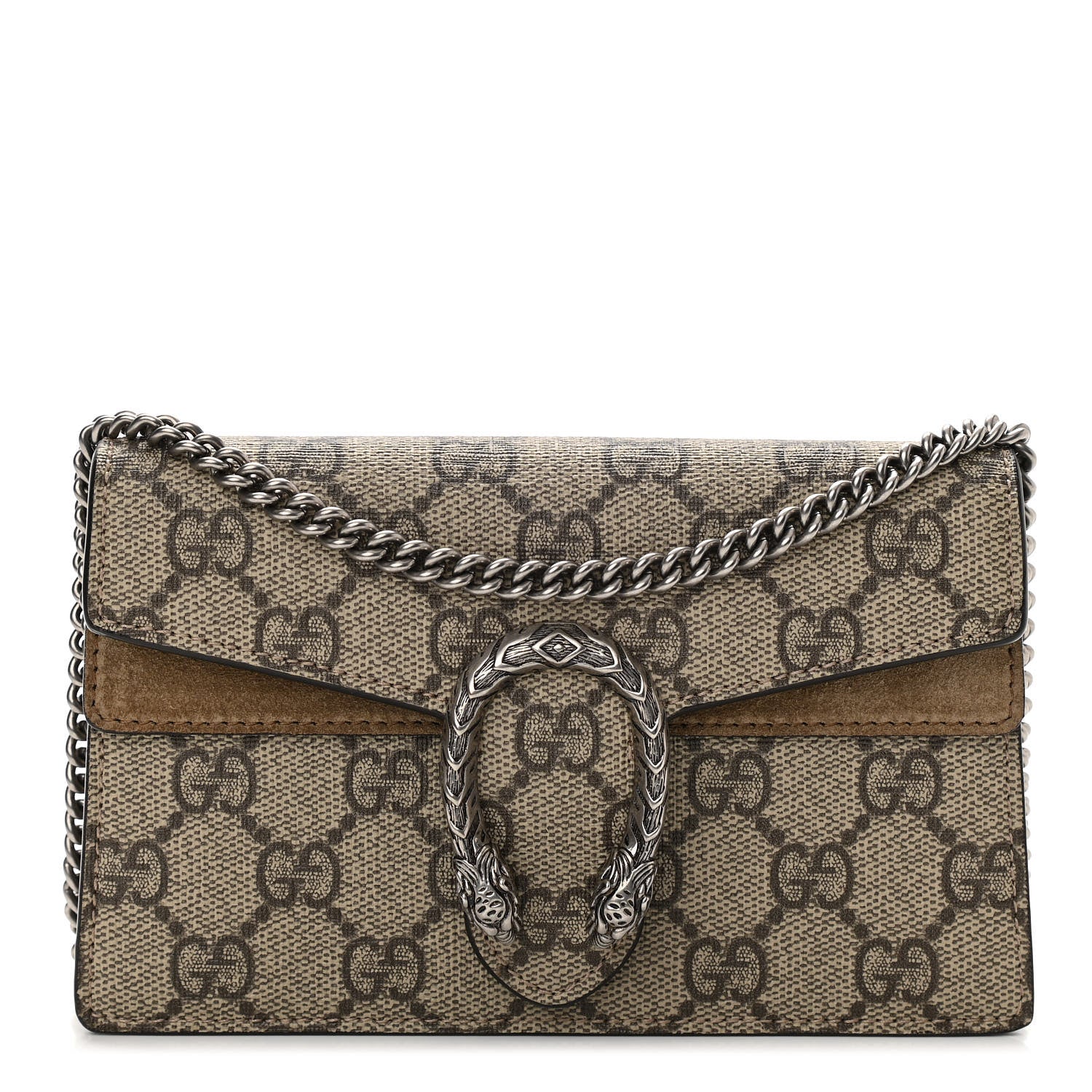 Gucci GG Supreme Monogram Super Mini Dionysus Shoulder Bag Taupe 1 of 10