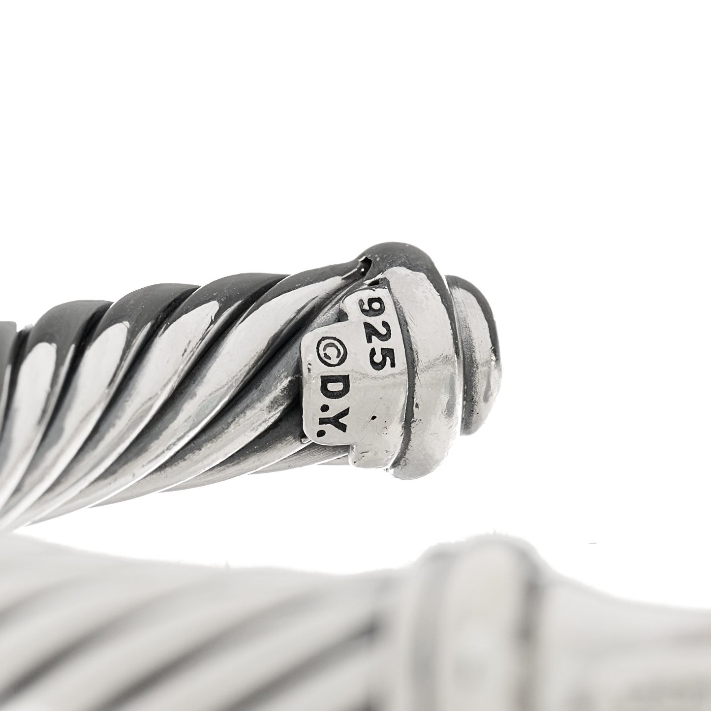 Sterling Silver Diamond 7mm Cable Buckle Cuff Bracelet