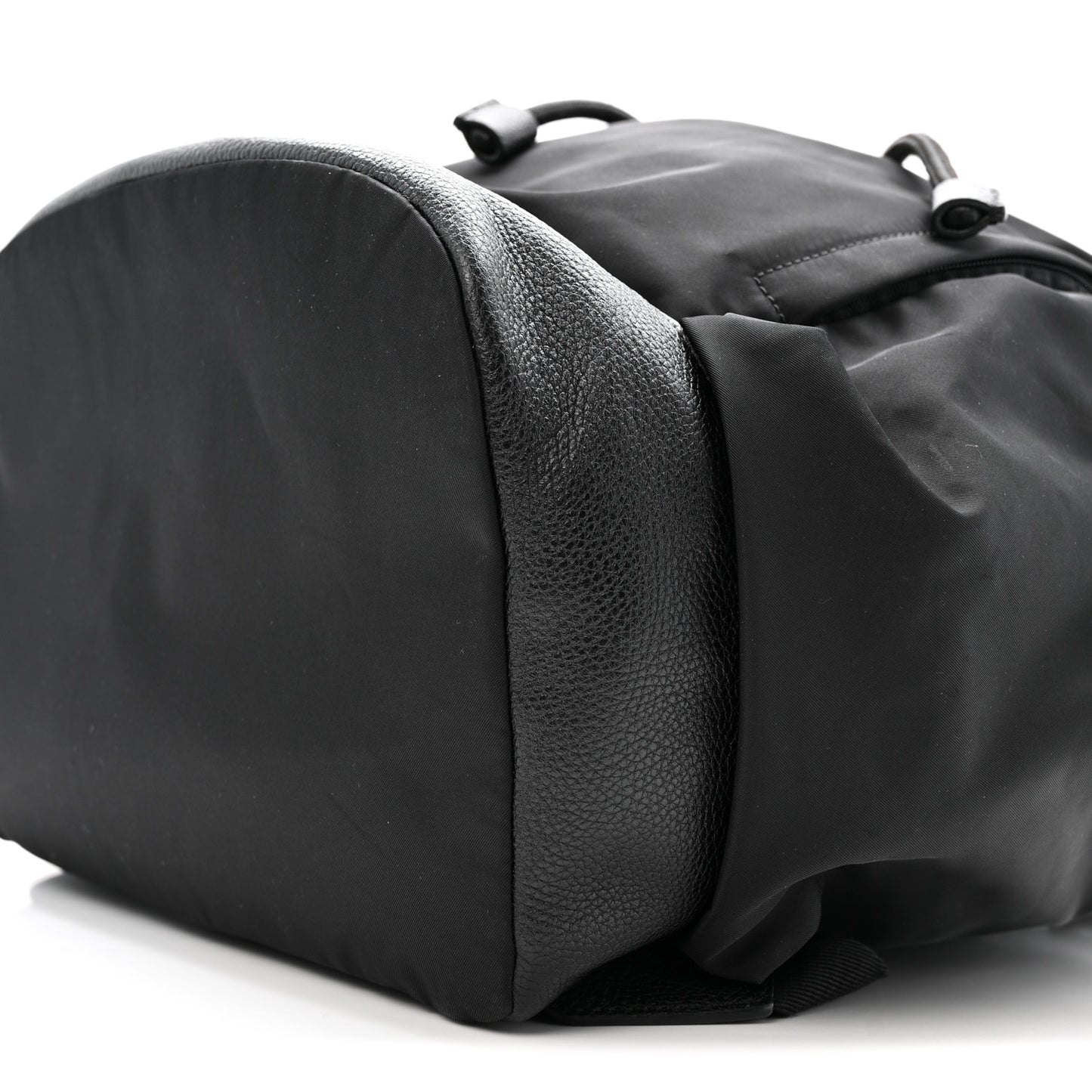 Nylon Grained Calfskin Watson Diaper Bag Black