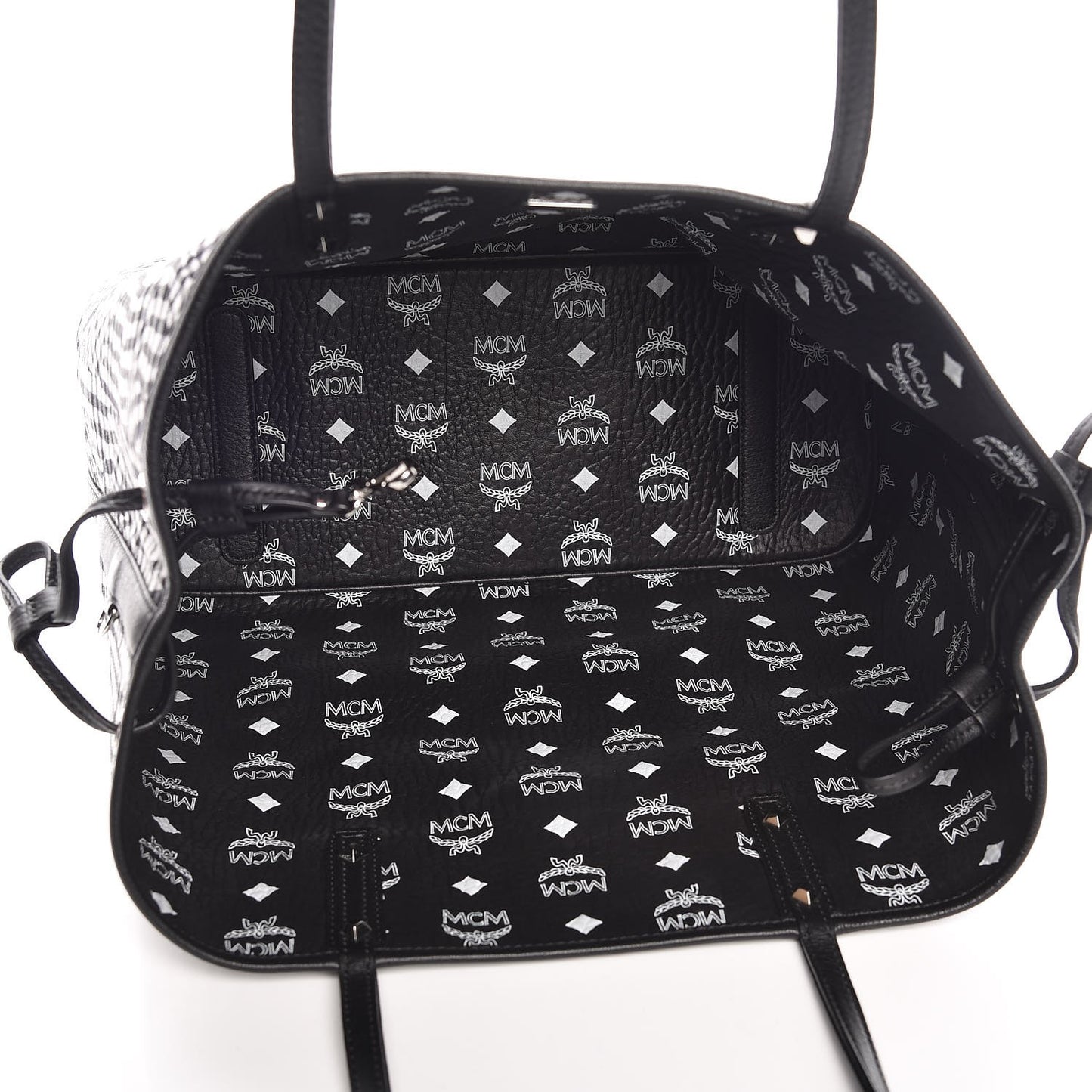 Visetos Medium Reversible Shopper Tote Black