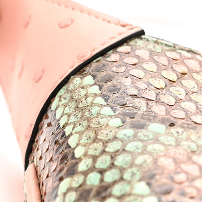 Gucci Snakeskin Ostrich Calfskin Small Jackie 1961 Hobo Pink Multicolor 14 of 14