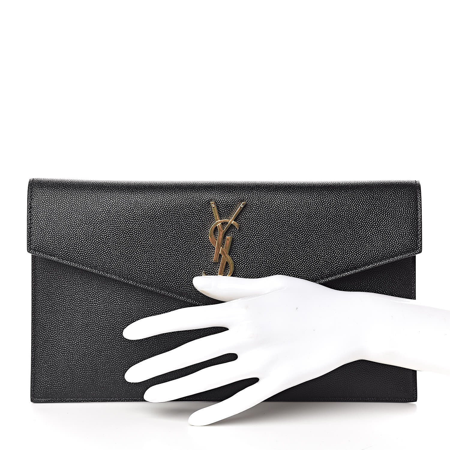 Saint Laurent Grain De Poudre Uptown Pouch Black 2 of 7