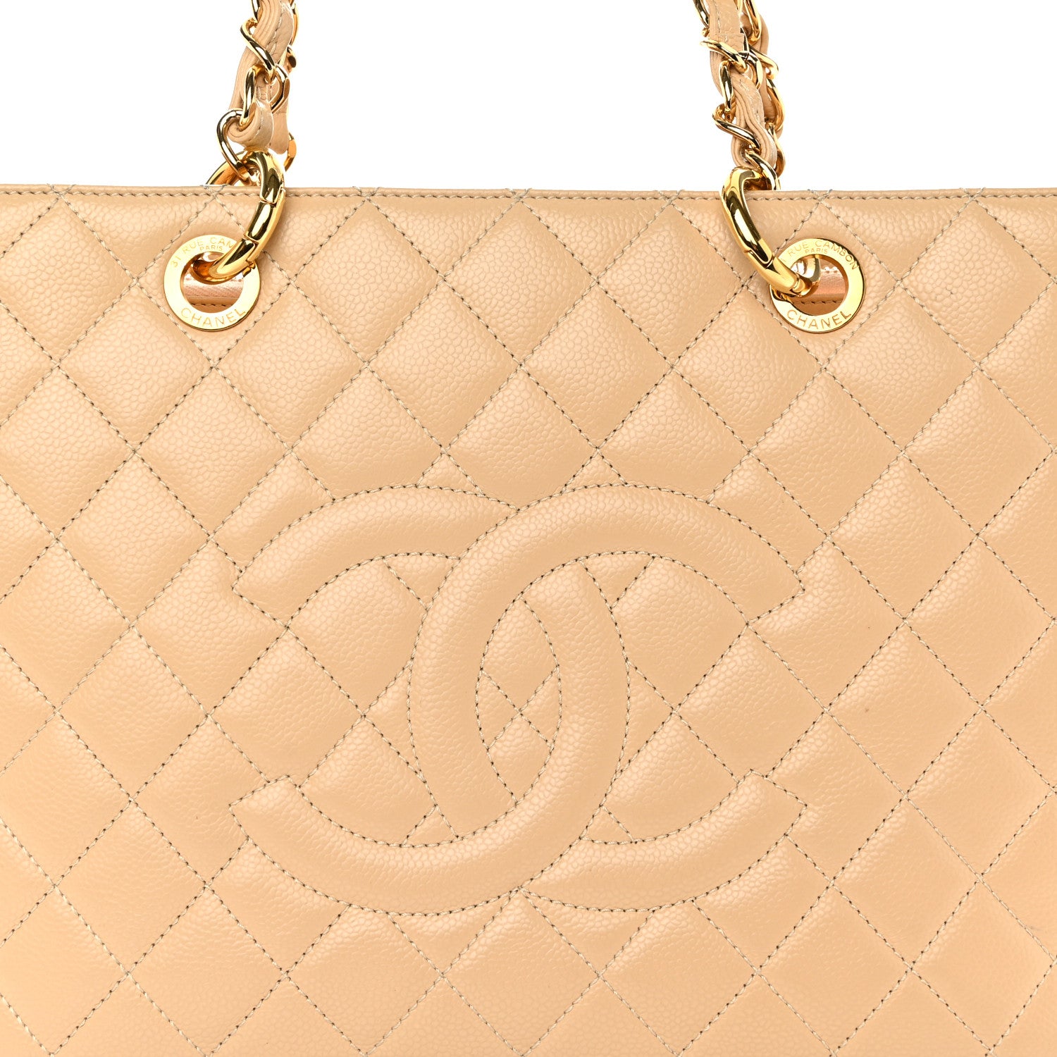 Chanel Caviar Quilted Grand Shopping Tote GST Beige 8 of 13