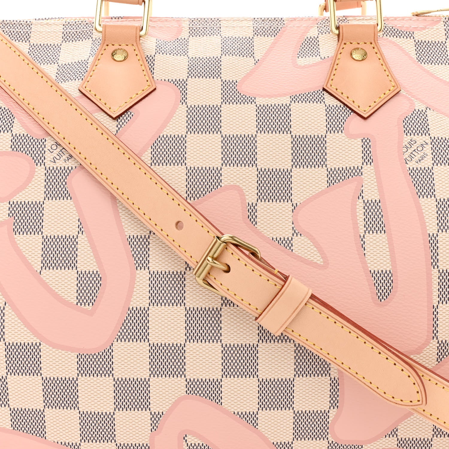 Louis Vuitton Damier Azur Tahitienne Speedy Bandouliere 30 Rose Ballerine 8 of 10