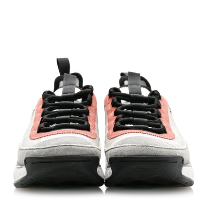 Chanel Fabric Suede CC Sneakers 39 White Light Grey Pink 2 of 8