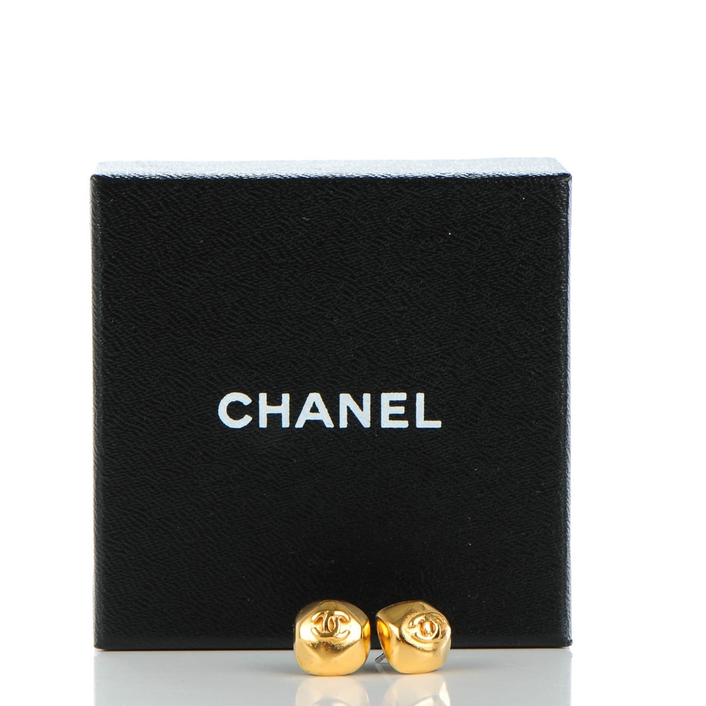 CC Button Earrings Gold
