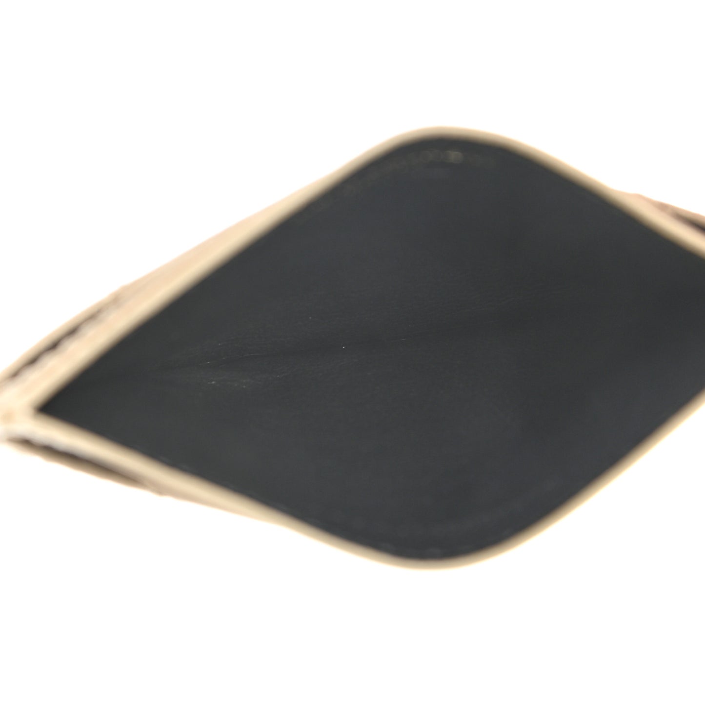 Grain De Poudre Matelasse Chevron Monogram Credit Card Case Sea Salt