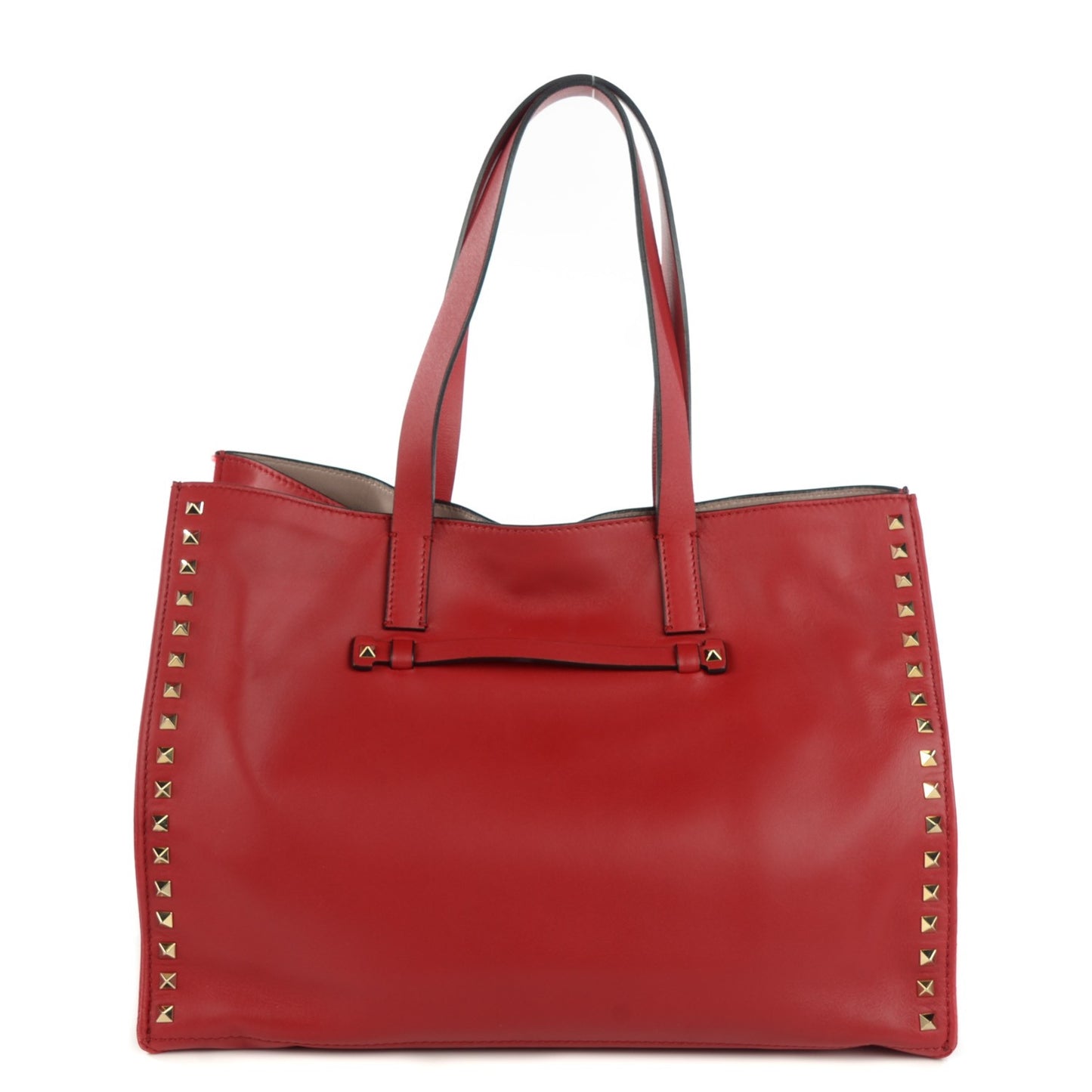 Nappa Medium Rockstud Soft Tote Red