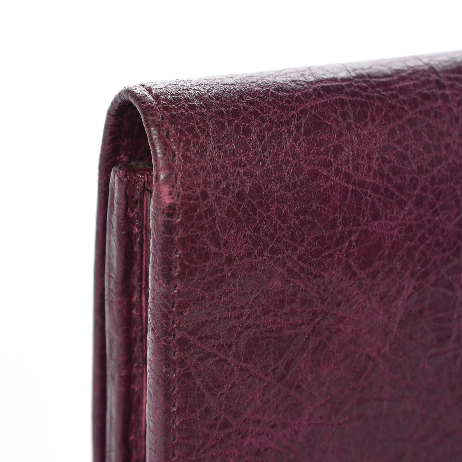Balenciaga Agneau Classic Silver Hardware Money Wallet Violet Prune 7 of 9