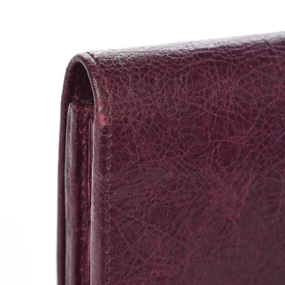 Balenciaga Agneau Classic Silver Hardware Money Wallet Violet Prune 7 of 9