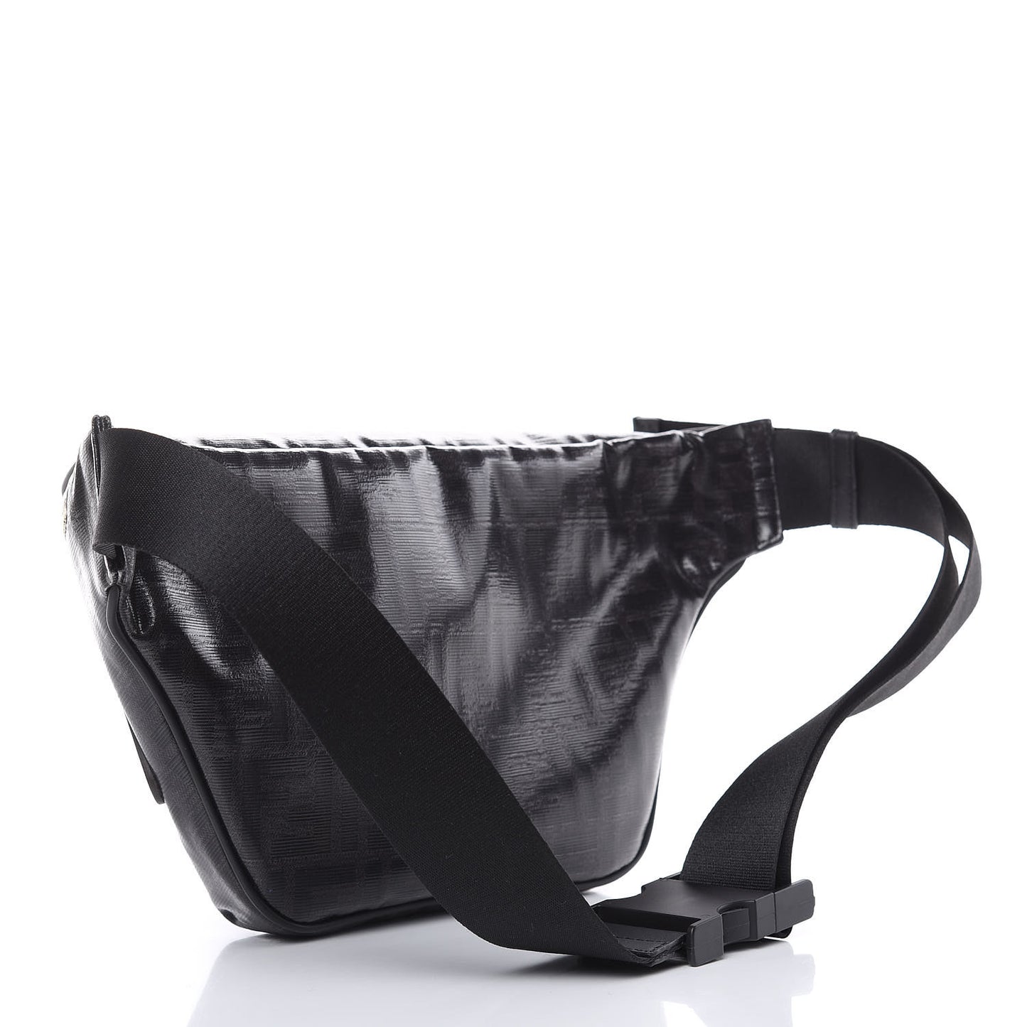 X FILA Glazed Fabric Vitello Century FF 1974 Mania Belt Bag Black White